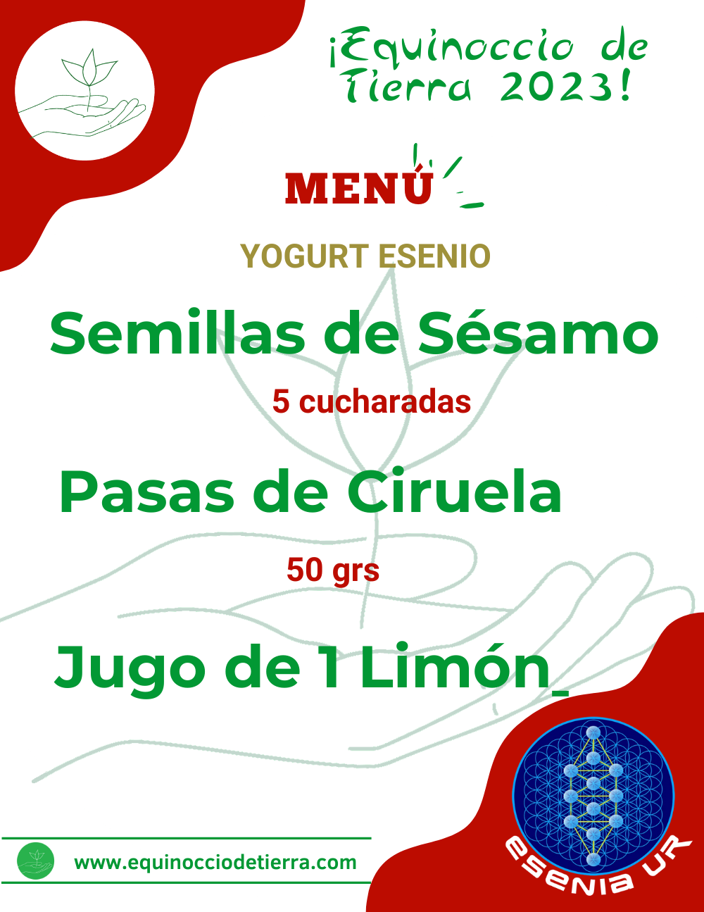 Menú Yogurt Esenio